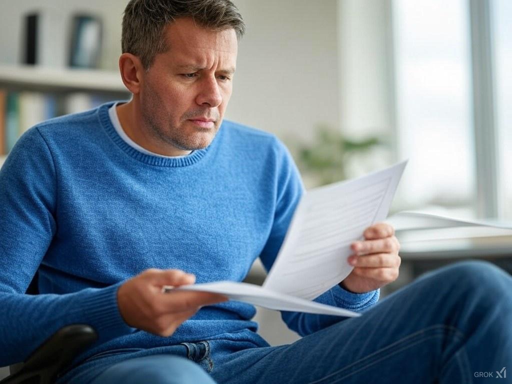 A man confused about his medical report